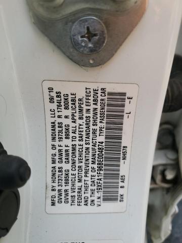 19XFA1F96BE004874 - 2011 HONDA CIVIC EXL WHITE photo 13