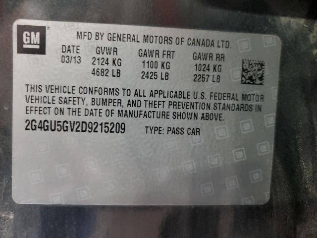 2G4GU5GV2D9215209 - 2013 BUICK REGAL PREMIUM GRAY photo 12