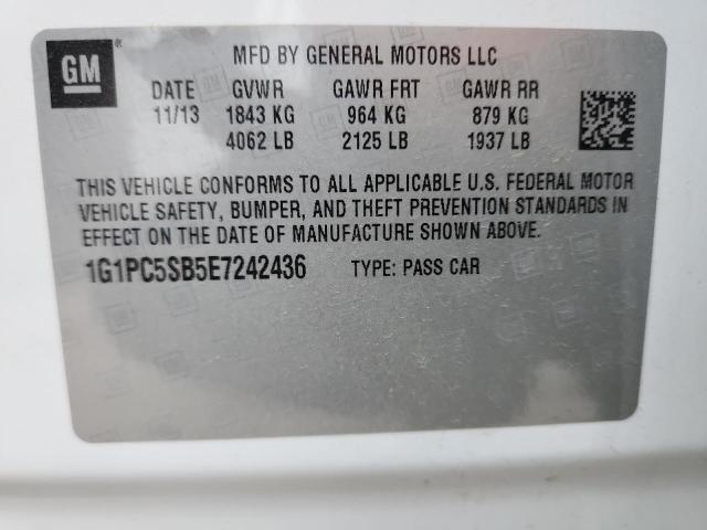 1G1PC5SB5E7242436 - 2014 CHEVROLET CRUZE LT 白色 照片 12