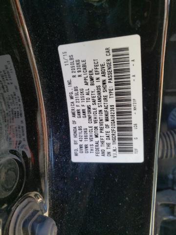 1HGCR2F00GA082369 - 2016 HONDA ACCORD EX BLACK photo 12