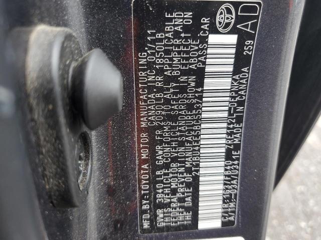 2T1BU4EE5BC553714 - 2011 TOYOTA COROLLA BASE Сұр фото 13