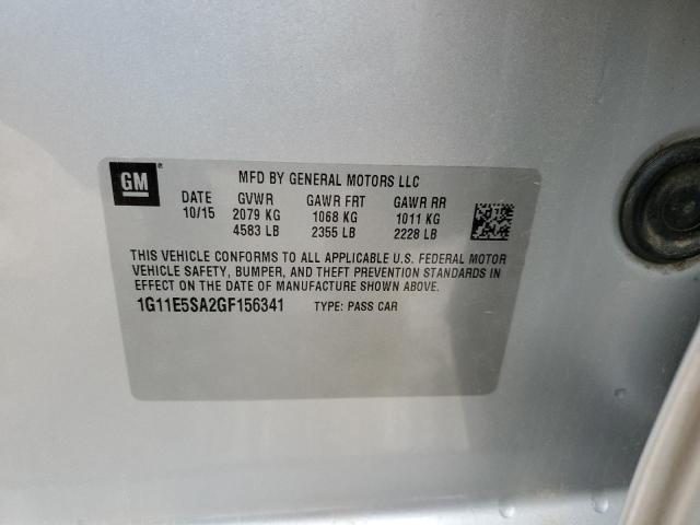 1G11E5SA2GF156341 - 2016 CHEVROLET MALIBU LIM LTZ 银色 照片 12