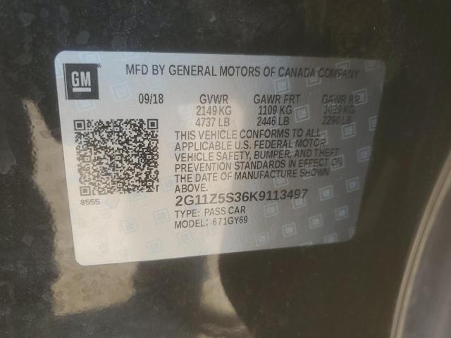 2G11Z5S36K9113497 - 2019 CHEVROLET IMPALA LT BLACK photo 12