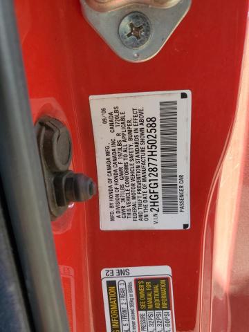 2HGFG12877H502588 - 2007 HONDA CIVIC EX RED photo 24