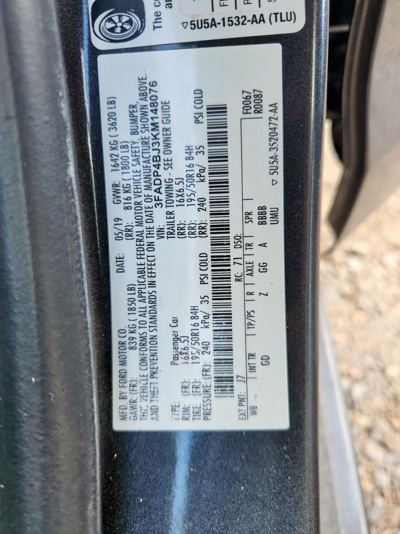 3FADP4BJ3KM148076 - 2019 FORD FIESTA SE 灰色 照片 13