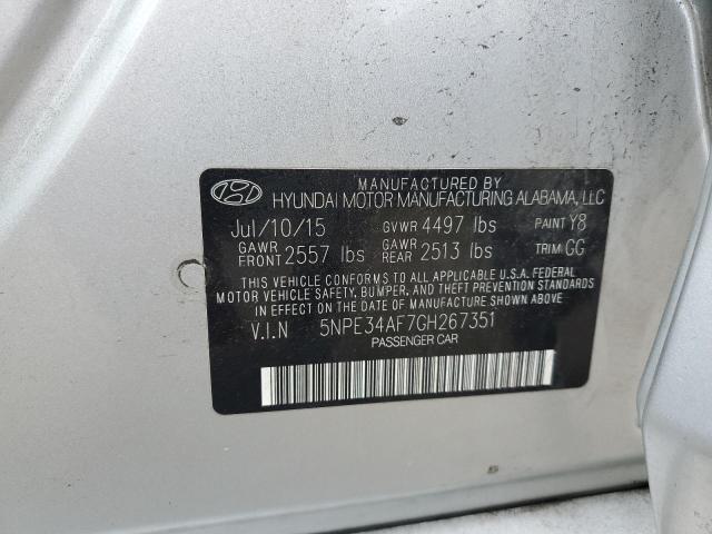 5NPE34AF7GH267351 - 2016 HYUNDAI SONATA SPORT SILVER photo 13