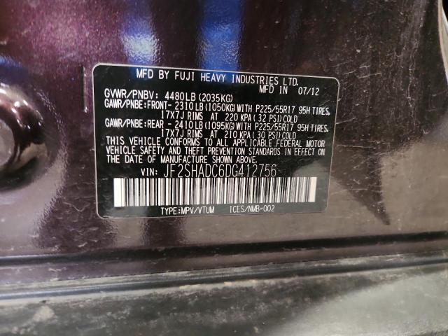 JF2SHADC6DG412756 - 2013 SUBARU FORESTER 2.5X PREMIUM PURPLE photo 13