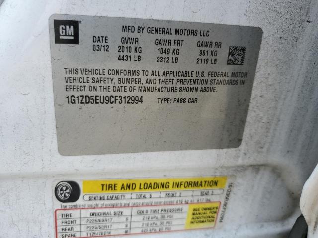 1G1ZD5EU9CF312994 - 2012 CHEVROLET MALIBU 2LT WHITE photo 12