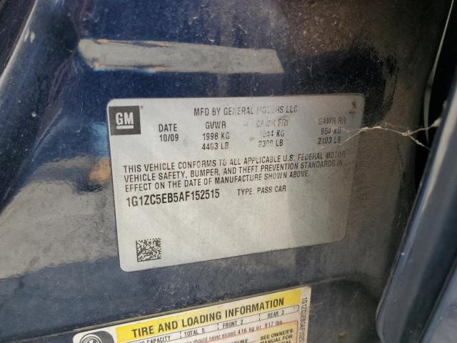 1G1ZC5EB5AF152515 - 2010 CHEVROLET MALIBU 1LT 蓝色 照片 12