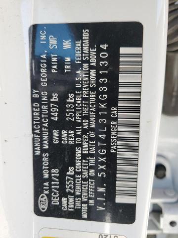 5XXGT4L31KG331304 - 2019 KIA OPTIMA LX თეთრი ფოტო 12