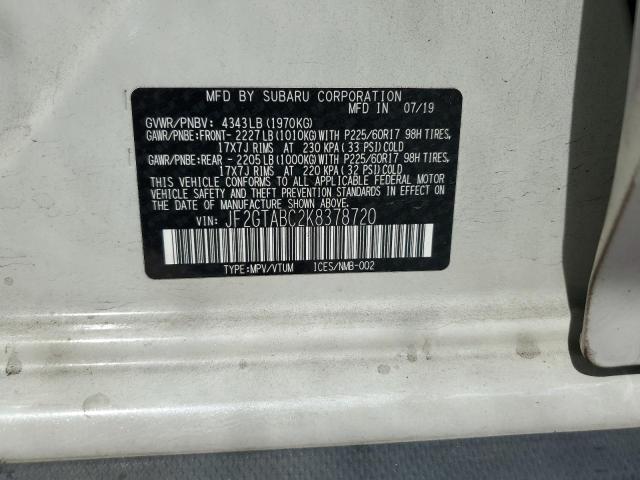 JF2GTABC2K8378720 - 2019 SUBARU CROSSTREK 白色 照片 13