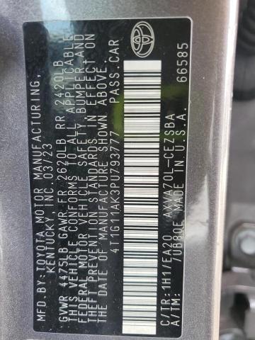4T1G11AK3PU793777 - 2023 TOYOTA CAMRY SE NIGHT SHADE GRAY photo 12