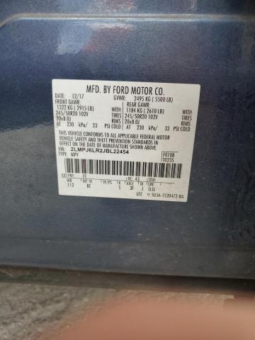 2LMPJ6LR2JBL22454 - 2018 LINCOLN MKX RESERVE Կապույտ լուսանկար 13