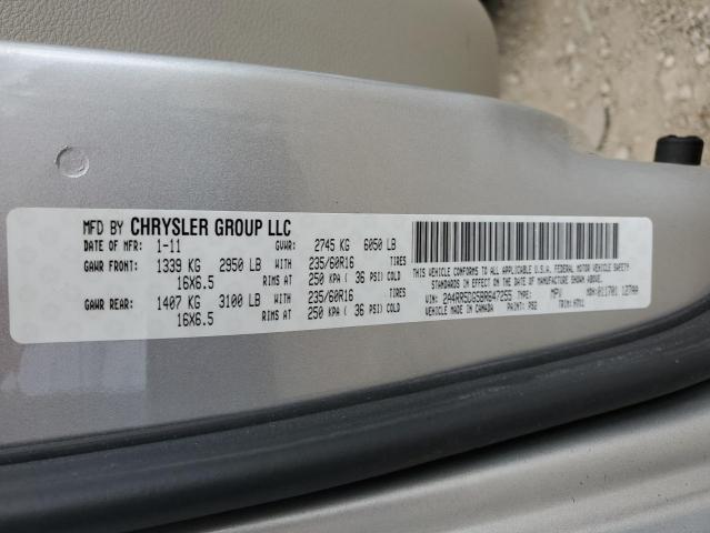 2A4RR5DG5BR647255 - 2011 CHRYSLER TOWN & COU TOURING SILVER photo 12