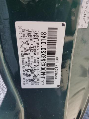 JH4DC4358XS010148 - 1999 ACURA INTEGRA LS GREEN photo 12