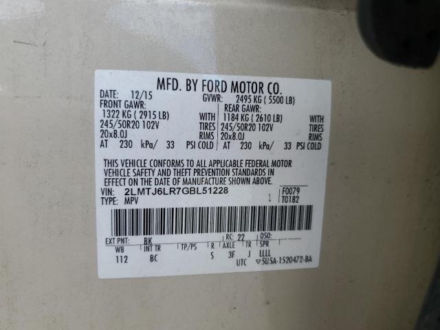 2LMTJ6LR7GBL51228 - 2016 LINCOLN MKX RESERVE BEIGE photo 12