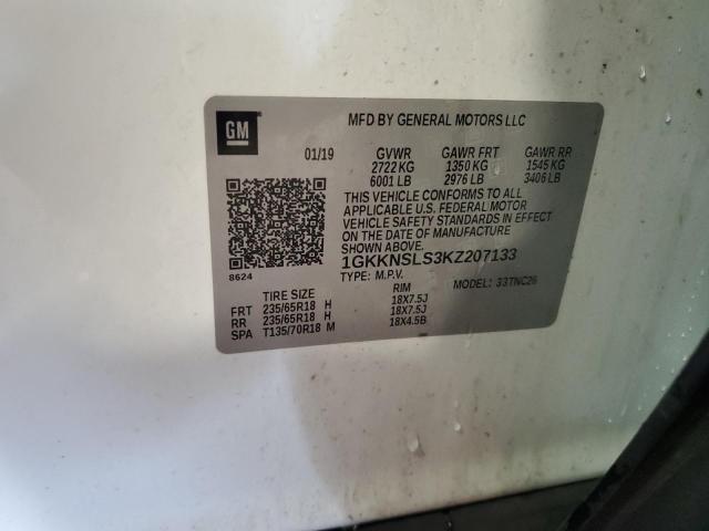 1GKKNSLS3KZ207133 - 2019 GMC ACADIA SLE Білий фото 13