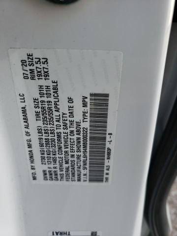 5FNRL6H94MB000322 - 2021 HONDA ODYSSEY ELITE Biały zdjęcie 14