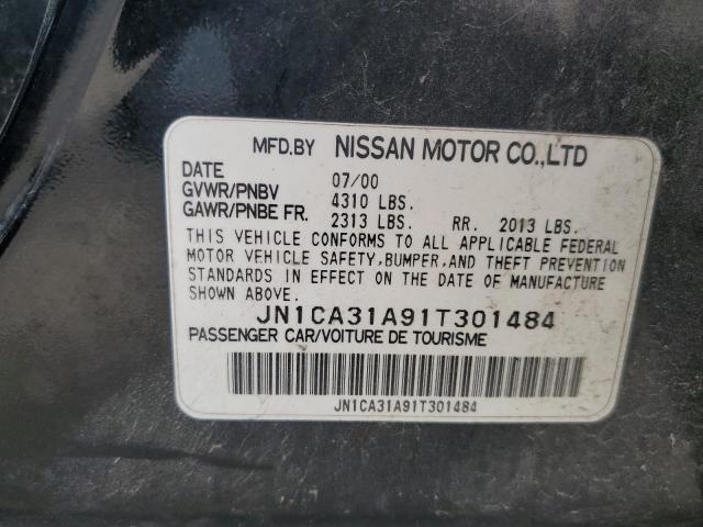 JN1CA31A91T301484 - 2001 NISSAN MAXIMA GXE BLACK photo 12