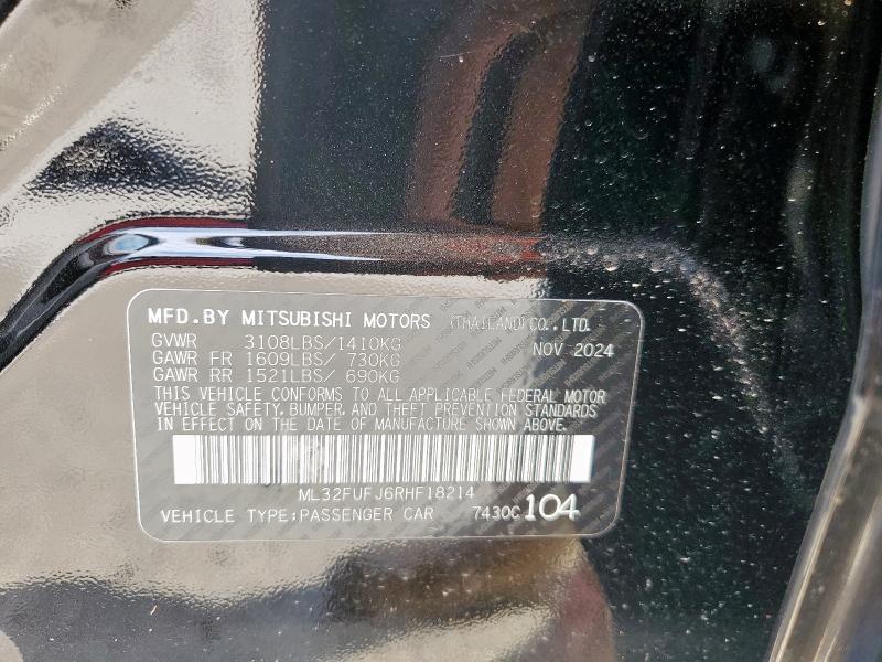 ML32FUFJ6RHF18214 - 2024 MITSUBISHI MIRAGE G4 ES 黑色 照片 12