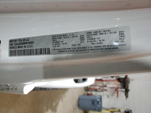 1C4JJXP68MW754321 - 2021 JEEP WRANGLER U SAHARA 4XE WHITE photo 13