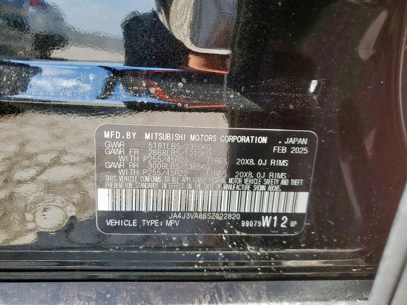 JA4J3VA86SZ022820 - 2025 MITSUBISHI OUTLANDER SE Czarny zdjęcie 13