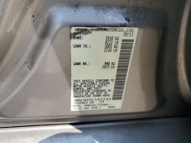 1N4AL3AP2EC142242 - 2014 NISSAN ALTIMA 2.5 SILVER photo 12