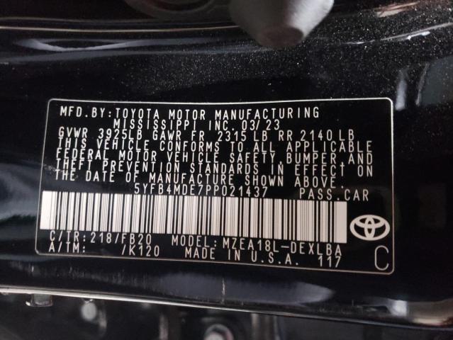 5YFB4MDE7PP021437 - 2023 TOYOTA COROLLA LE BLACK photo 13