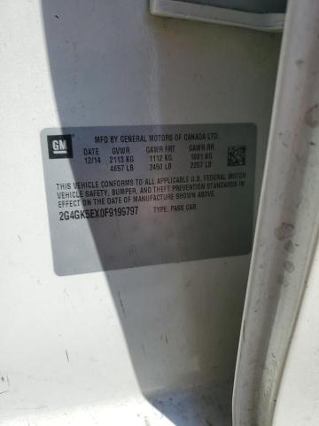 2G4GK5EX0F9199797 - 2015 BUICK REGAL أبيض صورة 12