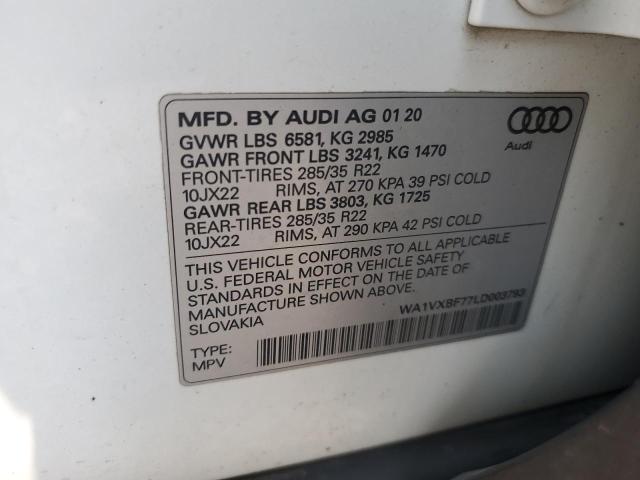 WA1VXBF77LD003793 - 2020 AUDI Q7 PRESTIGE 白色 照片 13