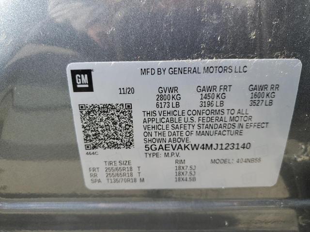 5GAEVAKW4MJ123140 - 2021 BUICK ENCLAVE ESSENCE GRAY photo 14