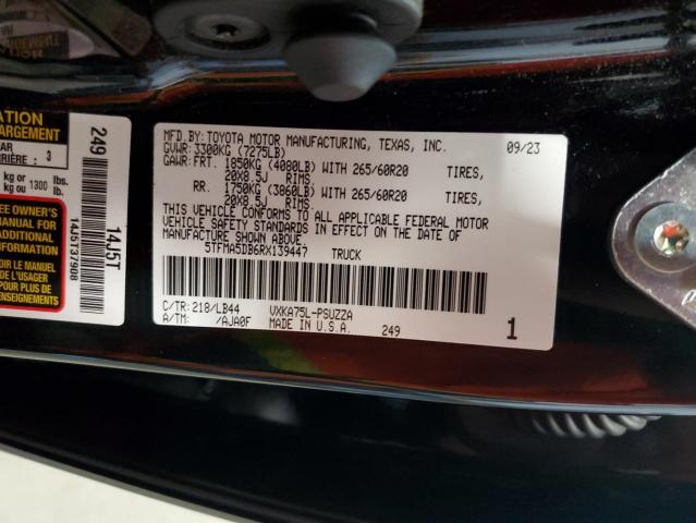 5TFMA5DB6RX139447 - 2024 TOYOTA TUNDRA CREWMAX PLATINUM შავი ფოტო 13