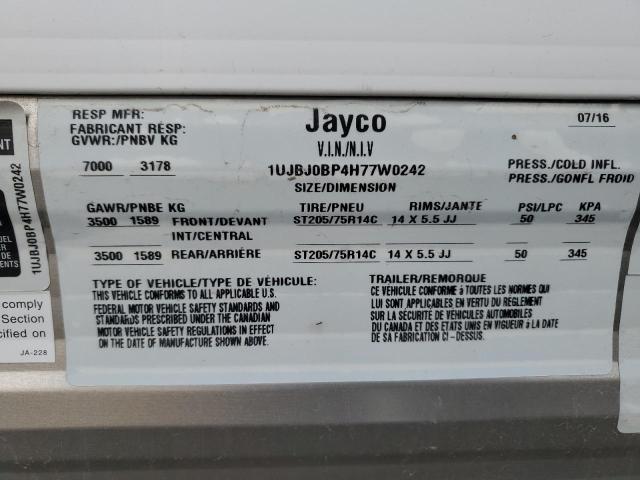 1UJBJ0BP4H77W0242 - 2017 JAYCO JAY FLIGHT WHITE photo 10