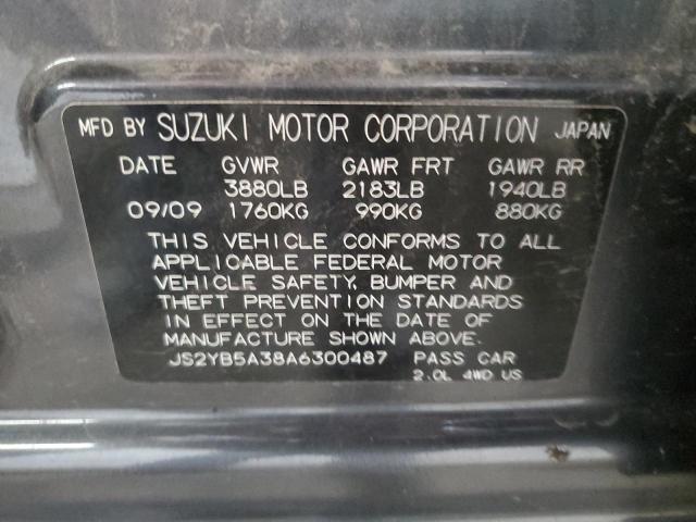JS2YB5A38A6300487 - 2010 SUZUKI SX4 GRAY photo 12
