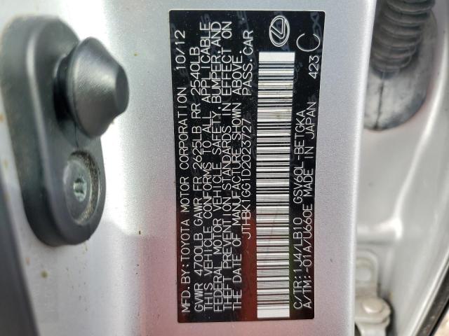 JTHBK1GG1D2023727 - 2013 LEXUS ES 350 SILVER photo 13