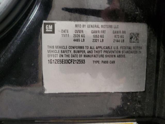 1G1ZE5E03CF212593 - 2012 CHEVROLET MALIBU LTZ შავი ფოტო 13