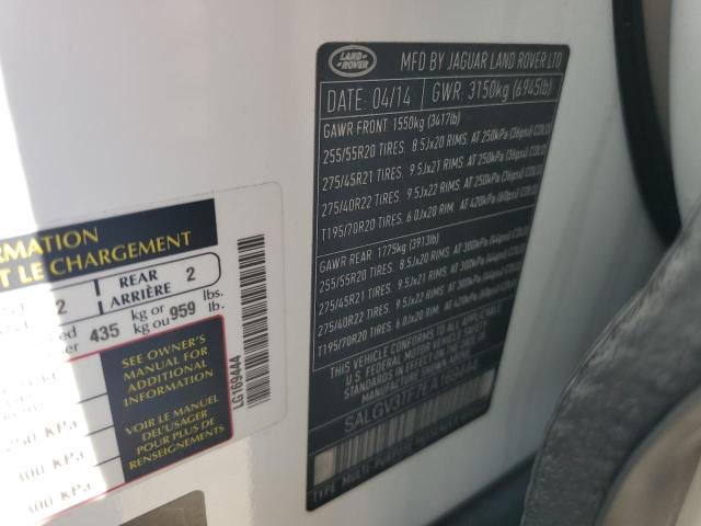 SALGV3TF7EA169444 - 2014 LAND ROVER RANGE ROVE AUTOBIOGRAPHY WHITE photo 13