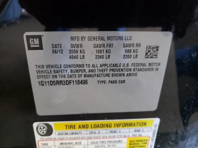 1G11D5RR3DF118496 - 2013 CHEVROLET MALIBU 1LT 黑色 照片 12