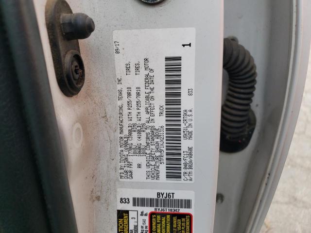 5TFRY5F1XJX231316 - 2018 TOYOTA TUNDRA DOUBLE CAB SR/SR5 WHITE photo 12