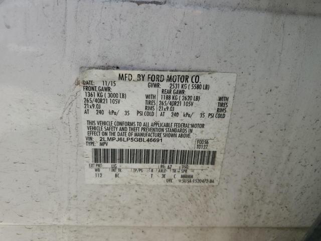 2LMPJ6LP5GBL46691 - 2016 LINCOLN MKX RESERVE Ақ фото 13