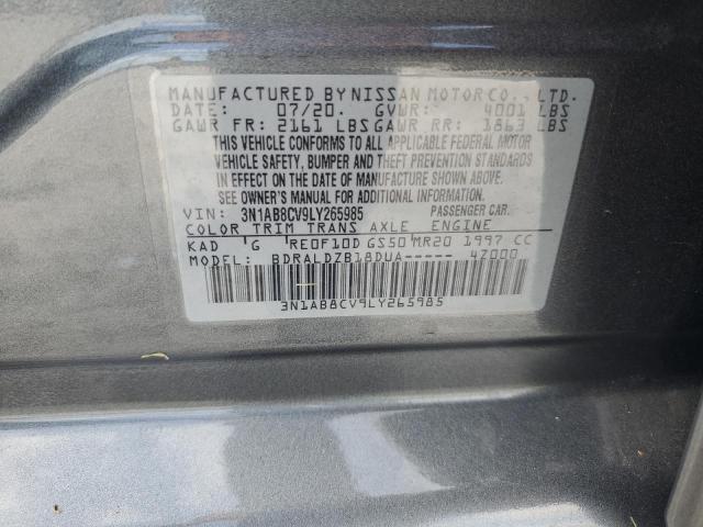 3N1AB8CV9LY265985 - 2020 NISSAN SENTRA SV GRAY photo 13