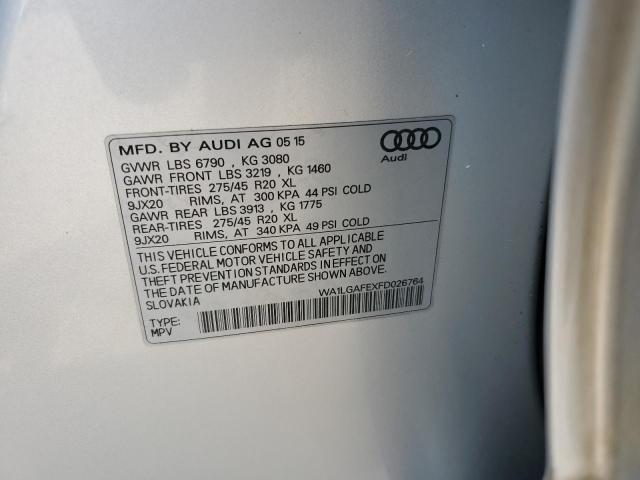 WA1LGAFEXFD026764 - 2015 AUDI Q7 PREMIUM PLUS فضي صورة 13