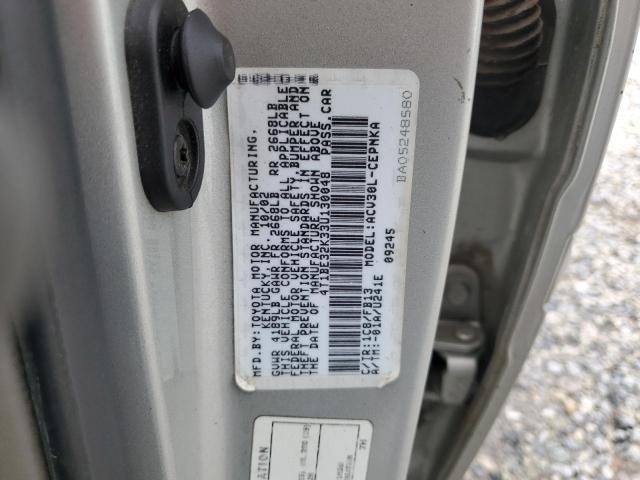 4T1BE32K33U130048 - 2003 TOYOTA CAMRY LE SILVER photo 12