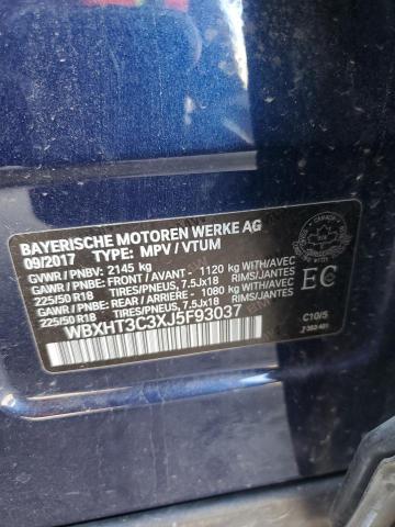 WBXHT3C3XJ5F93037 - 2018 BMW X1 XDRIVE28I ლურჯი ფოტო 12