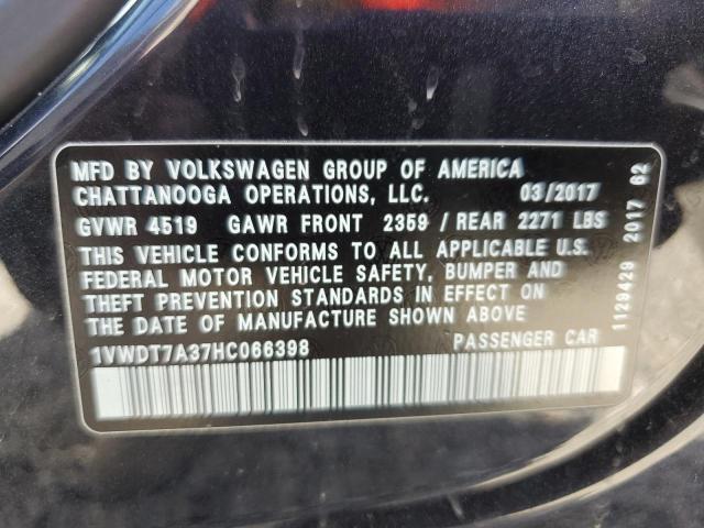 1VWDT7A37HC066398 - 2017 VOLKSWAGEN PASSAT R-LINE Qara foto 12