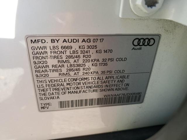 WA1VAAF76JD005480 - 2018 AUDI Q7 PRESTIGE 白色 照片 14