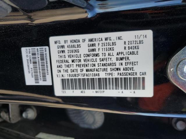 19UUB2F75FA010846 - 2015 ACURA TLX ADVANCE BLACK photo 12