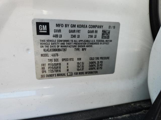 KL4CJESB6KB847287 - 2019 BUICK ENCORE PREFERRED Белый фото 12