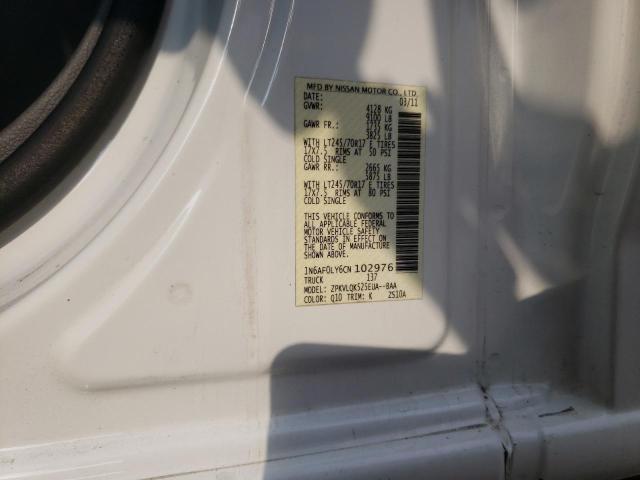 1N6AF0LY6CN102976 - 2012 NISSAN NV 2500 WHITE photo 12