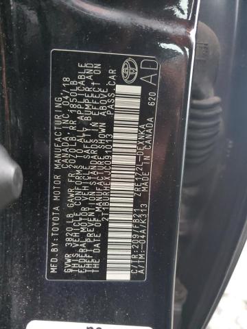 2T1BURHEXJC091013 - 2018 TOYOTA COROLLA L 黑色 照片 12